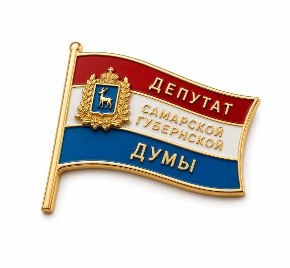 НАГРУДНЫЙ ЗНАК "ДЕПУТАТ САМАРСКОЙ ГОСУДАРСТВЕННОЙ ДУМЫ" заказать в MKZNAK.RU